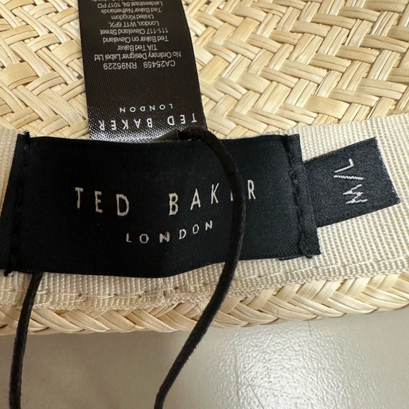 Ted Baker Natural Straw Fedora with Dark Band NWT - Picture 3 of 4